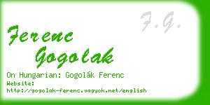 ferenc gogolak business card