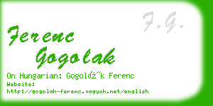 ferenc gogolak business card